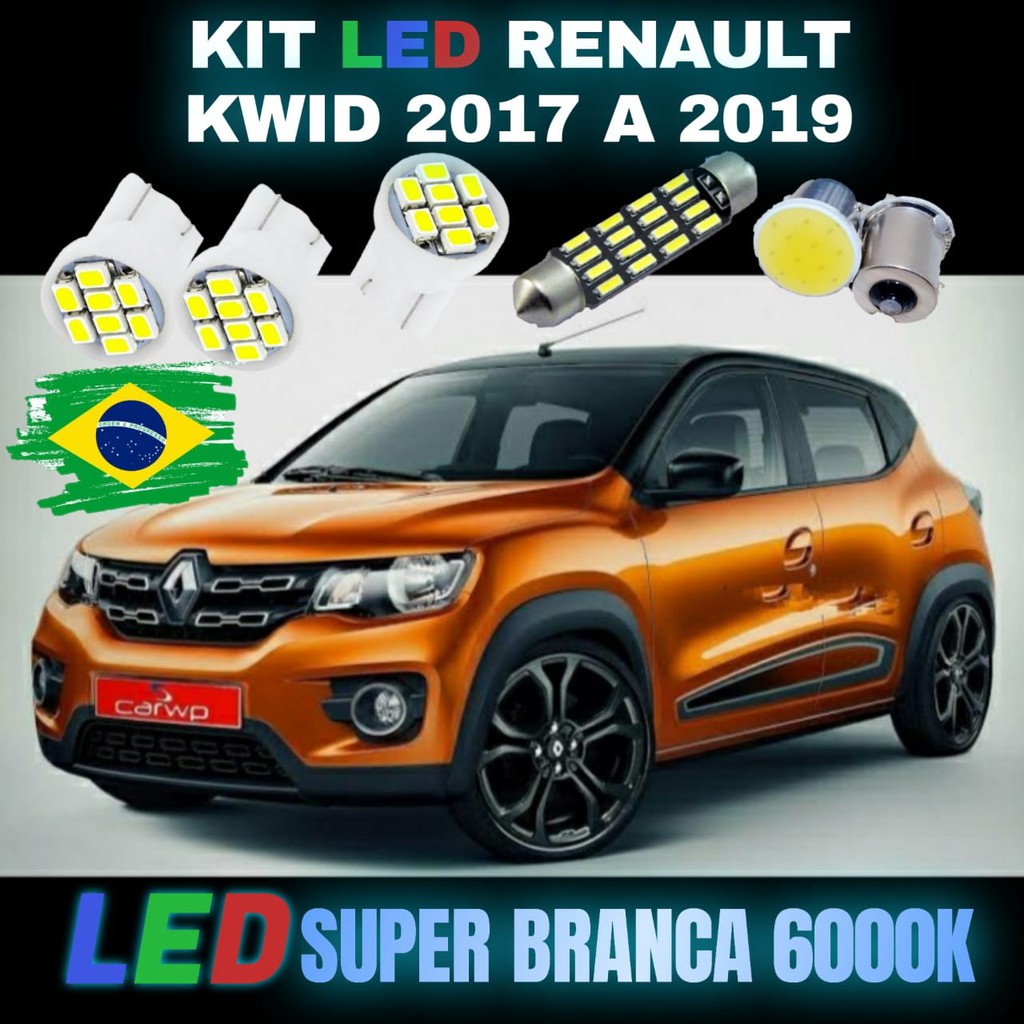 Kit Led Renault Kwid 2017 a 2019 Super Branca | Shopee Brasil