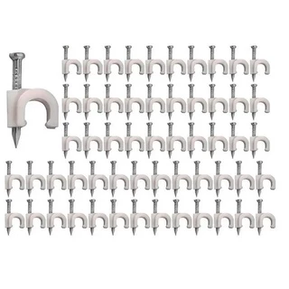 Kit 500 pçs Fixa Fio Fixador De Cabo Rg59 5 Mm Miguelão