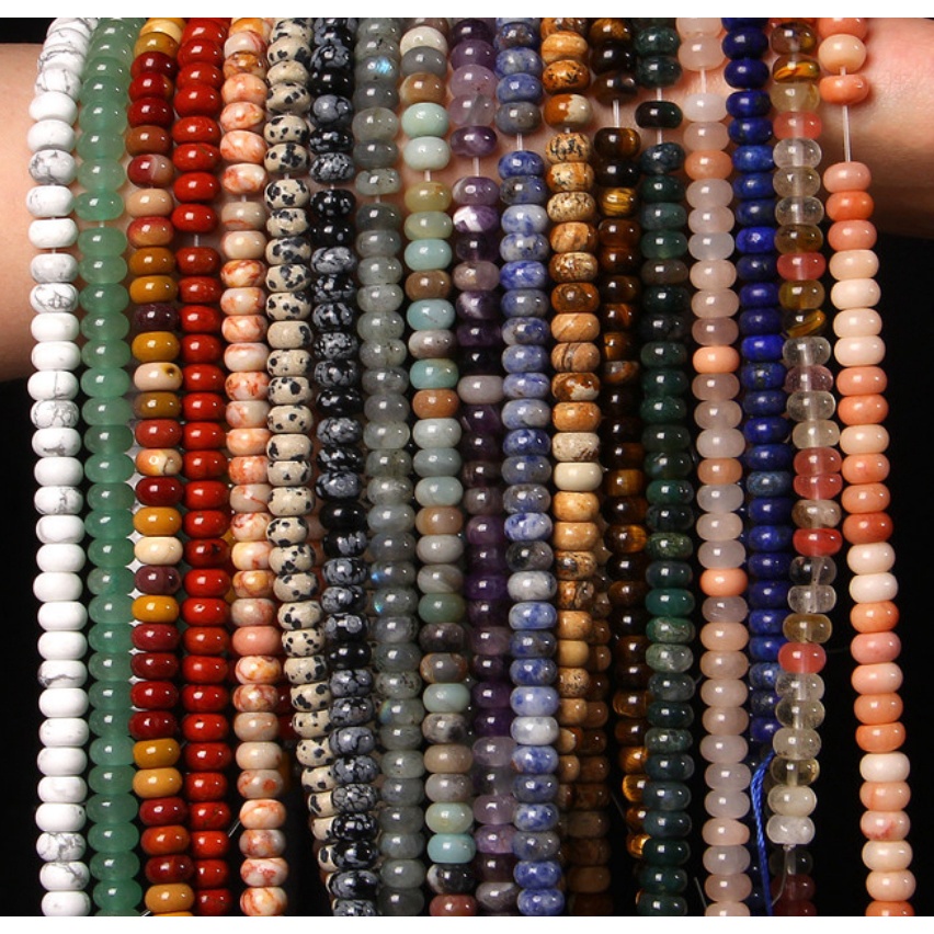 NCB 100 Cuentas Redondas De Piedra Natural Originales, 6 Mm, 8 Mm, 10 Mm