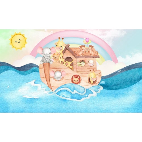 Fundo Fotográfico Tecido Arca De Noé Aquarela 2,20m X 1,50m | Shopee Brasil