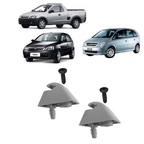 2 Presilha Suporte Do Quebra Sol Corsa Novo Hatch 2002/2012 Meriva 2004/2011Montana 2003/2012 + 2 Parafusos de BRINDE