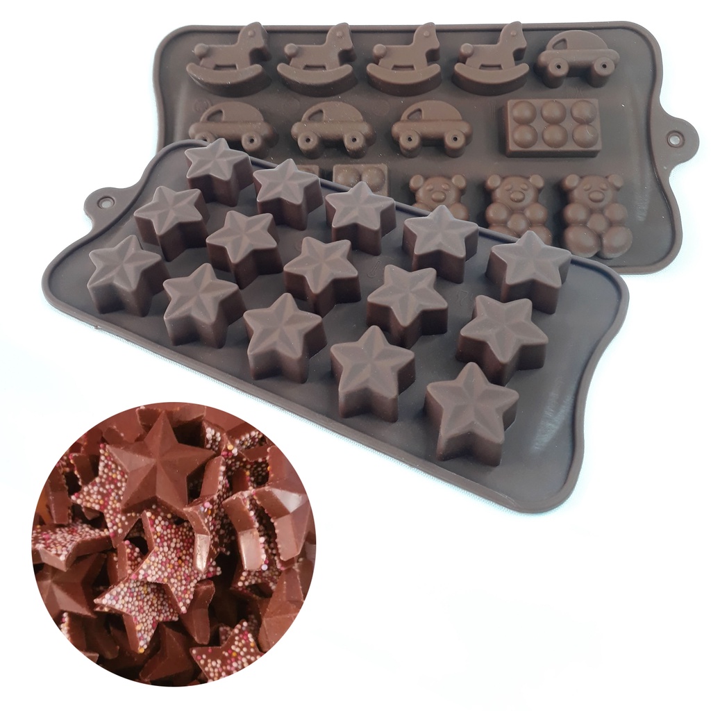 Molde Forma de Silicone para Chocolates Doces Culinária Confeitaria