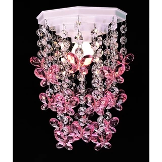 Luminária para Quarto Infantil Feminino Lustre Quartinho de Bebê Tema Borboletas Rosa Plafon Iluminação Decorativa