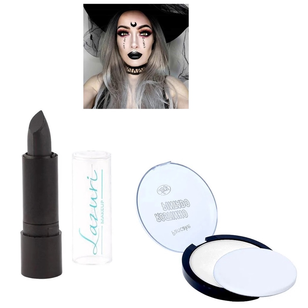 Kit Completo P/ Maquiagem Vampiro Halloween +3 Pancake