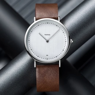 YAZOLE Homens Relógio De Luxo Negócios Quartz Bracelet Watch Casual Sports Relógios Analógicos Pulso De Couro Dos Clássicos À Prova D'água