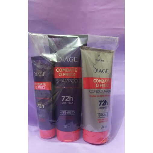 Kit Combate o Frizz Siáge 72horas sem frizz, disciplina até os fios ...