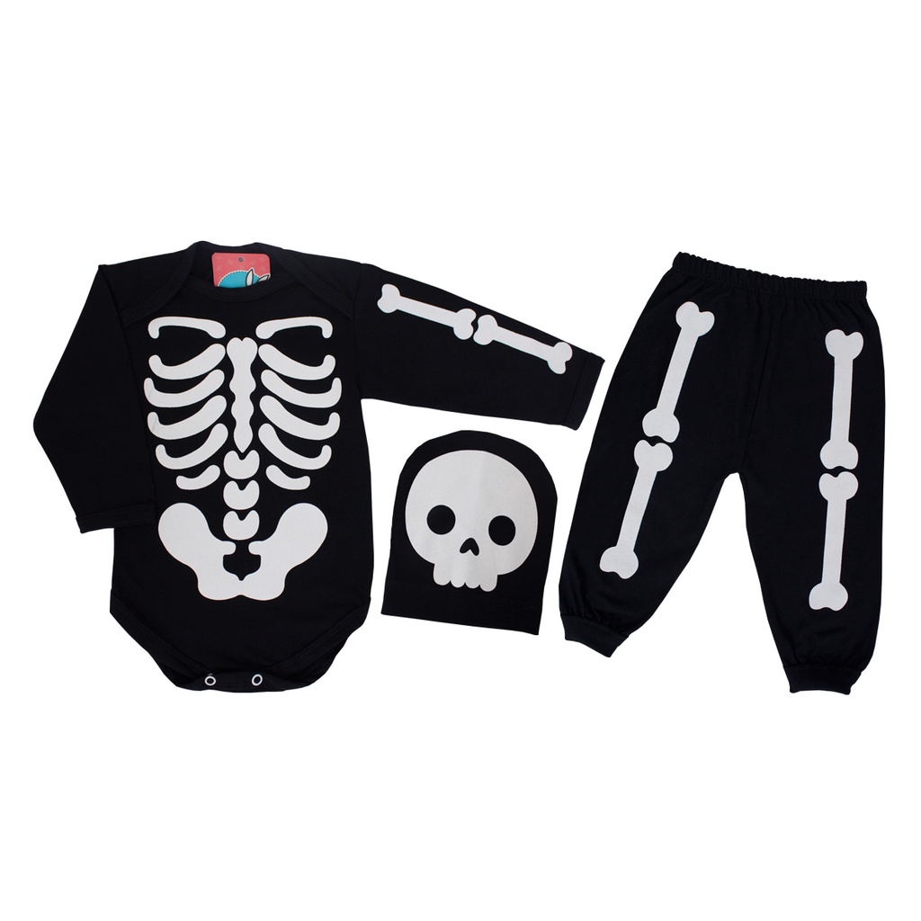 Esqueleto osso imprime trajes de Halloween para crianças, tops e calças de  mangas compridas, roupas para crianças, meninos e meninas, conjunto 2 peças  - AliExpress