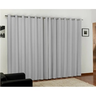 Cortina Black out Para Sala e Quarto 3,00x2,70Tecido Blecaute Cinza Gelo
