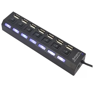 Hub Usb 7 Portas Com Chave Seletora 2.0 High Speed Pen Drive