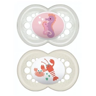Kit 2 Chupetas Coleção Fundo do Mar 6m+ Neutra - MAM em Oferta na Shopee