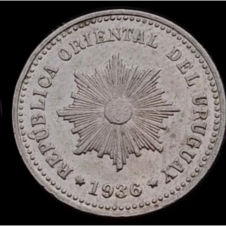 Moeda antiga Uruguai 1 centésimo 1936. L.: 0033