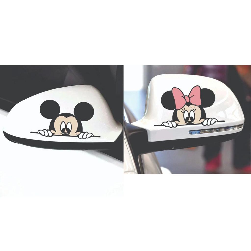 Adesivo Decorativo Mickey e Minnie Espiando no Retrovisor Carro ou Moto |  Shopee Brasil