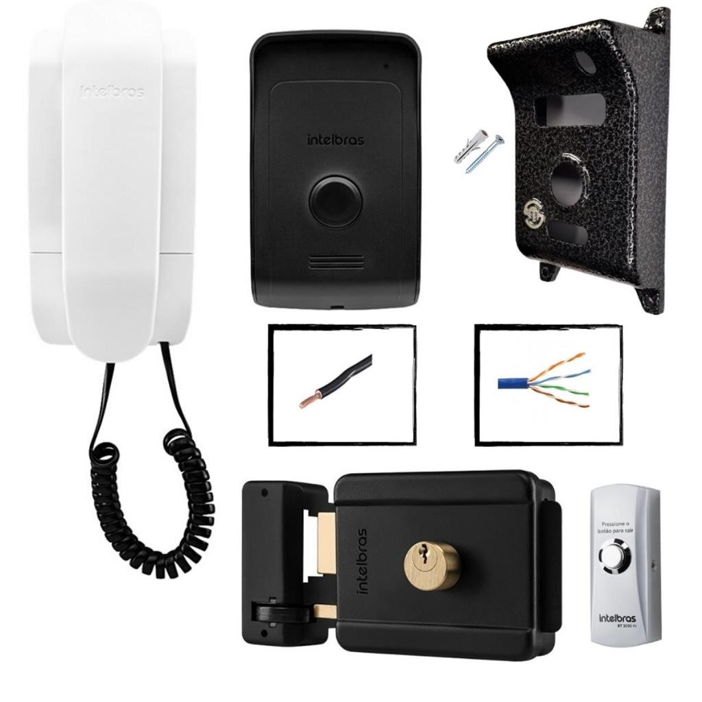 Kit Interfone Porteiro IPR 1010 Intelbras fechadura botoeira | Shopee ...