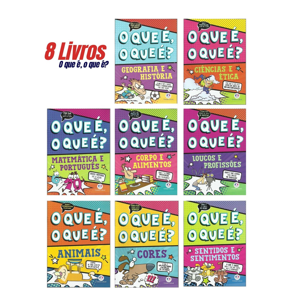 Kit 8 Revistas Livros charadas O Que É, O Que É?