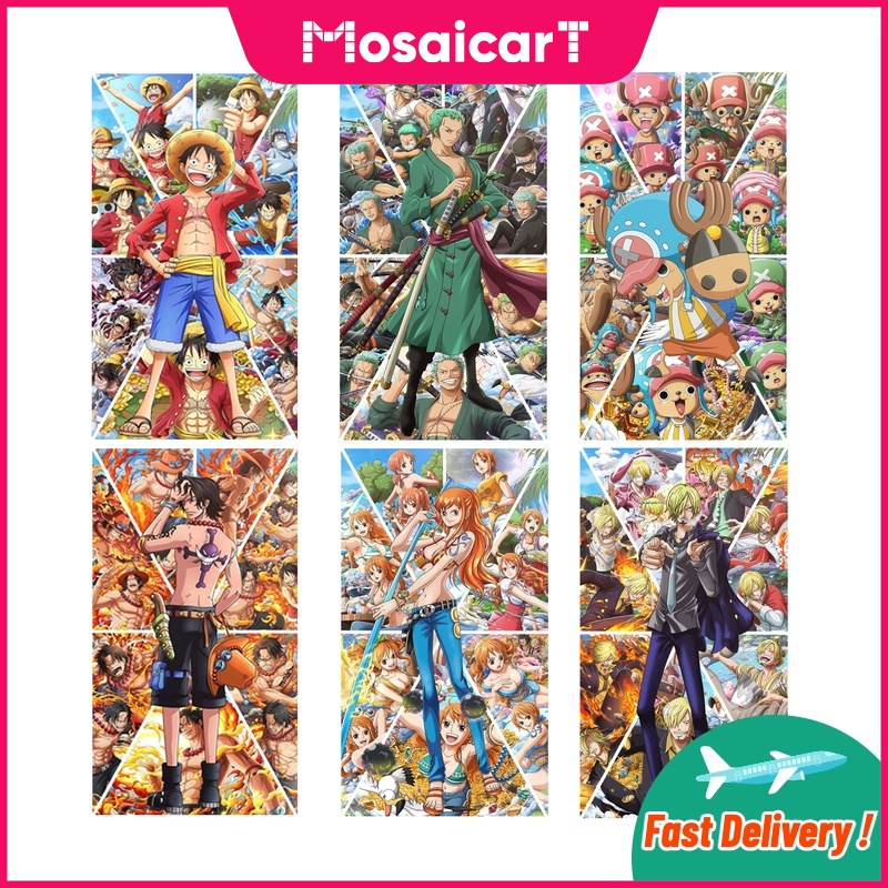 (MA) One Piece Luffy 5D DIY Pintura Diamante Nami Arte Da Parede Para A Decoração Casa Broca Completo 30x50cm