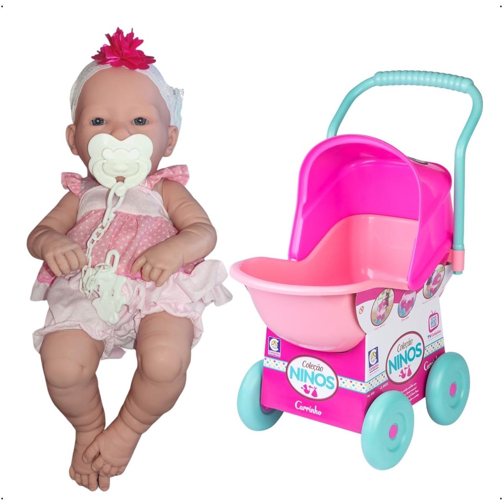 Bebe Reborn Som de Bebê Coleção Ninos 50Cm - 2211 - Cotiplas