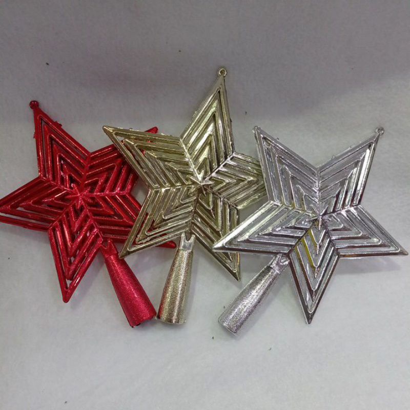 Estrela para enfeite topo da árvore natal, tamanho15cm x17 cm