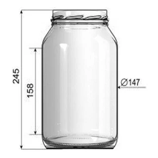 Pote de vidro 3L KIT 3 UNIDADES Ideal para conservas,artesanatos