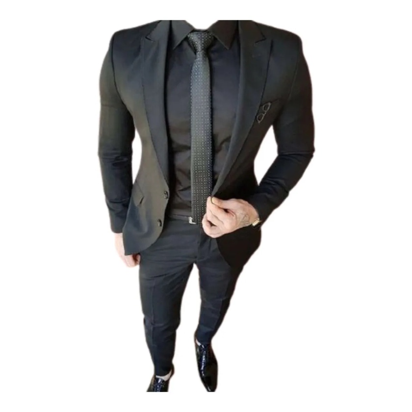 Terno Slim Masculino Preto ( Super Promoção + Envio imediato ) | Shopee ...