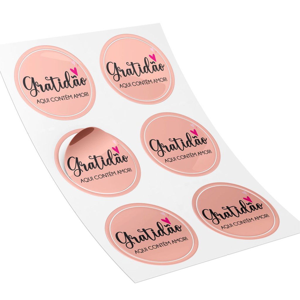 150 Etiquetas Adesiva Gratidão (Agradecimento pela Compra) Aqui Contém Amor / Encomendas, Saco Kraft