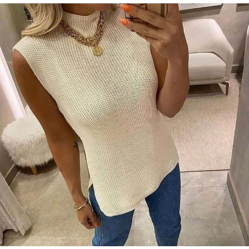 Knitted Tank Top  Roupas moda inverno, Roupas colete, Moda de roupas de  outono