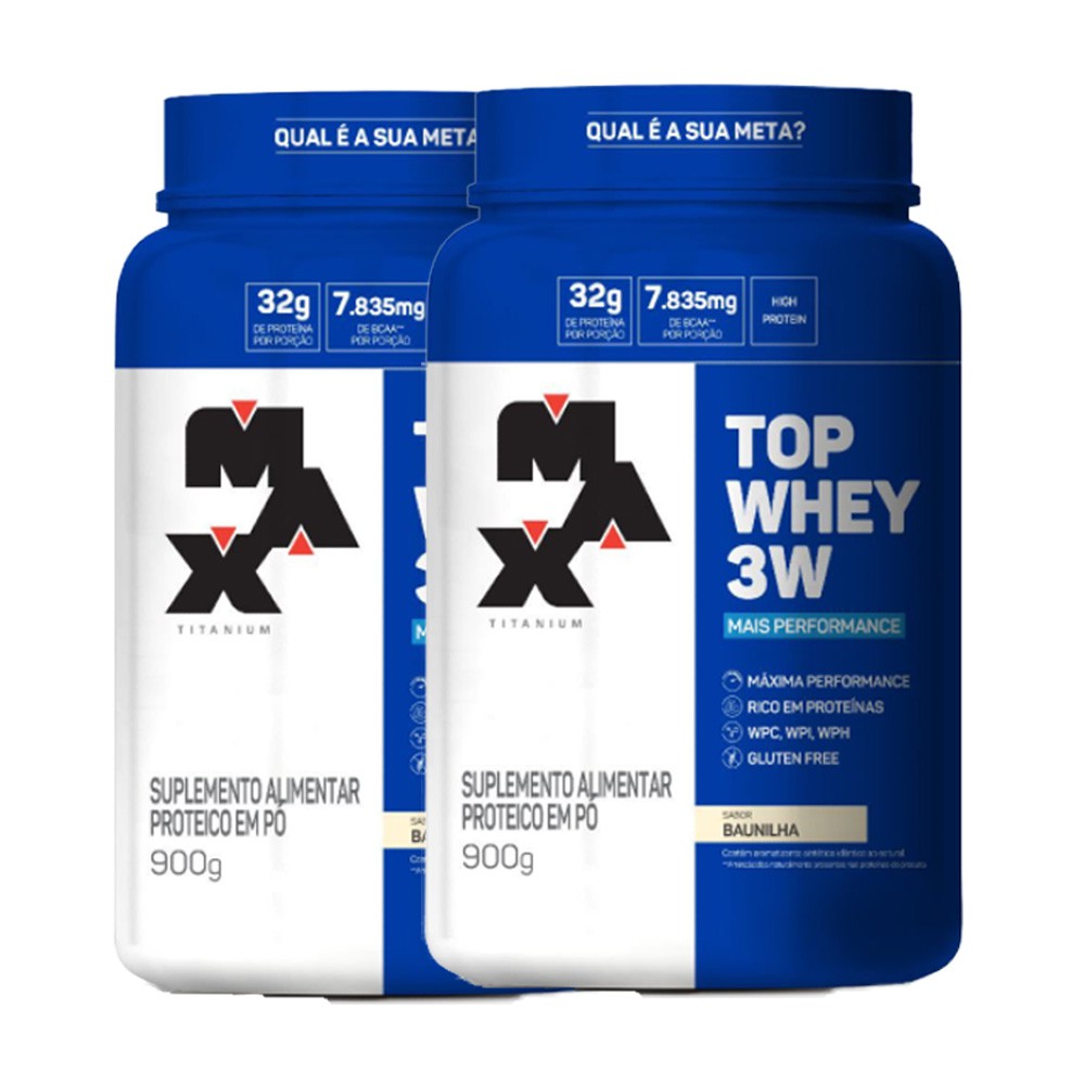 Kit 2 Top Whey 900g – Max Titanium – Promoção / Atacado / Revenda