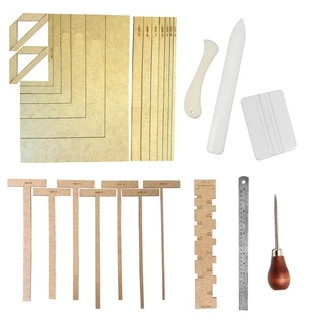 Kit Gabarito Cartonagem Fio Cabelo Wireo Esquadro Dobradeira