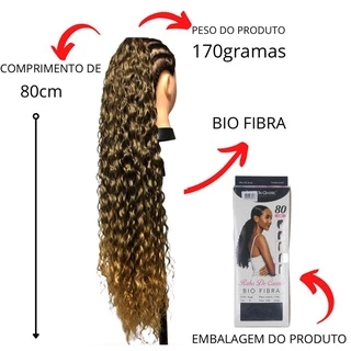 Aplique Rabo De Cavalo Cacheado Bio Fibra Funk Fashion Classic 80cm 170g Cor Mt1b/27 - Mesclado Mel