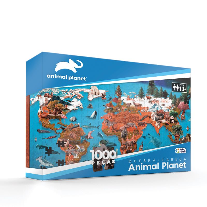 Quebra-Cabeça Animais do Mundo 150 peças, Multicor 