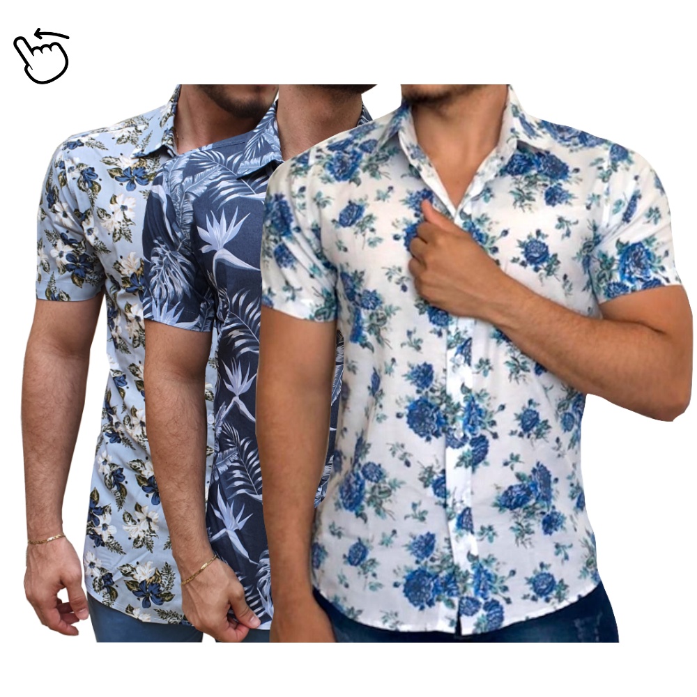 Camisa social hot sale floral masculina