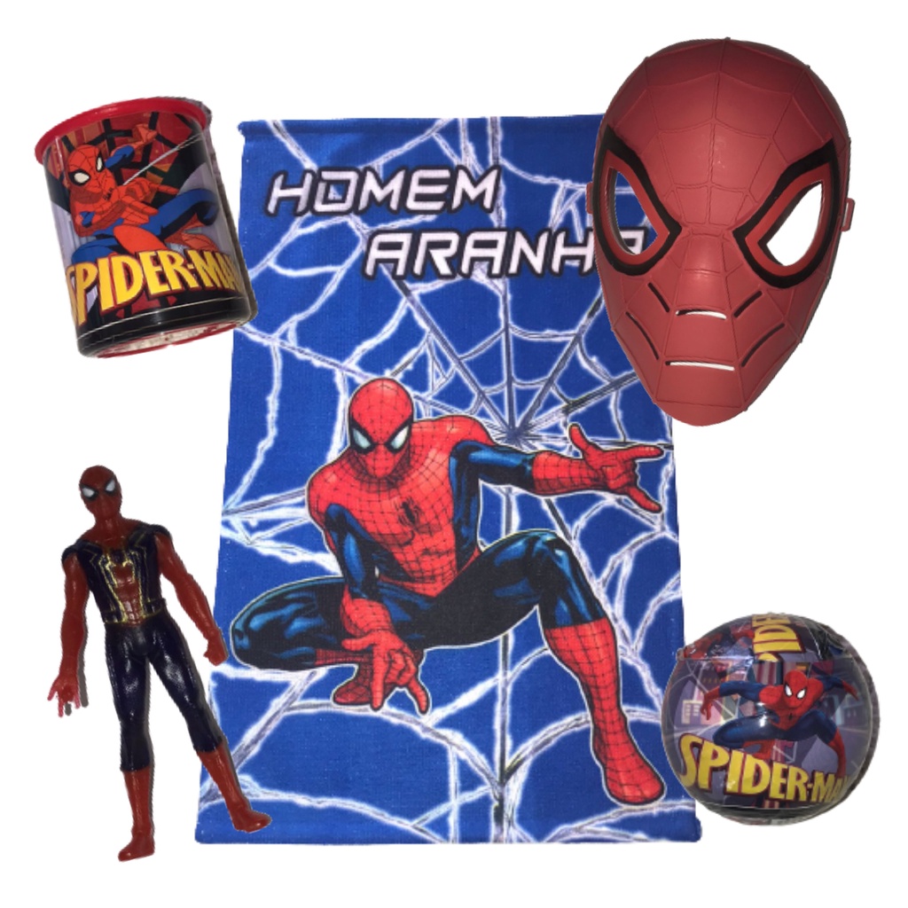 Boneco Homem Aranha com Mascara + Copo + Acessórios | Shopee Brasil