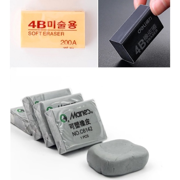 Borracha Limpa Tipo para Desenho Artístico - Maleável - Macia - 4B - 2B - 1 Unidade