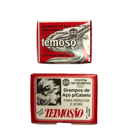 Grampo de cabelo Temoso nº5 e nº7 Preto com 100 unidades cada | Shopee ...