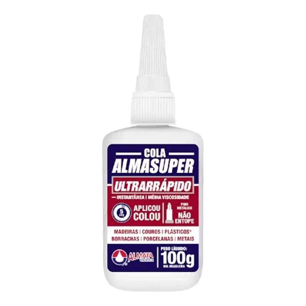 Cola Almasuper 100g Adesivo Instantaneo Ultra Rapido