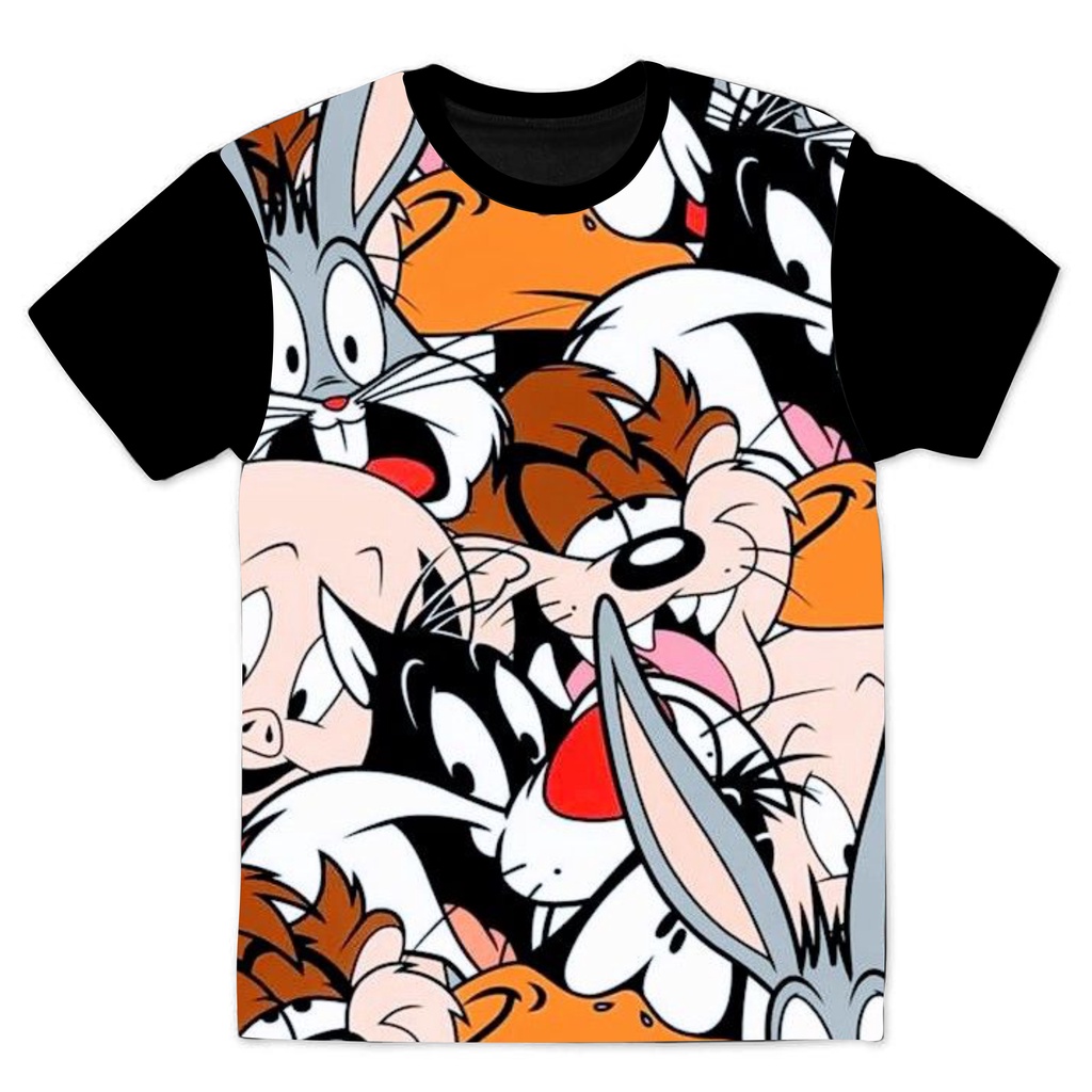 T shirt masculina estampada com estampa de desenho animado e