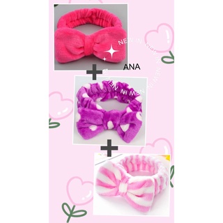 KIT 3 Faixa Laço Maquiagem Makeup Toalha Tiara Cabelo Rosto Limpo