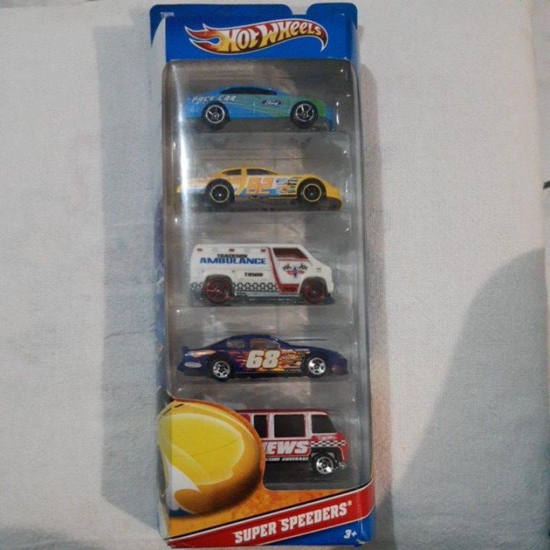 Hot Wheels 5 Pack 2011 Ford Fusion Dodge Charger Stock Car Monte Carlo Custom 77 Dodge Van Gmc Motorhome Super Speeders