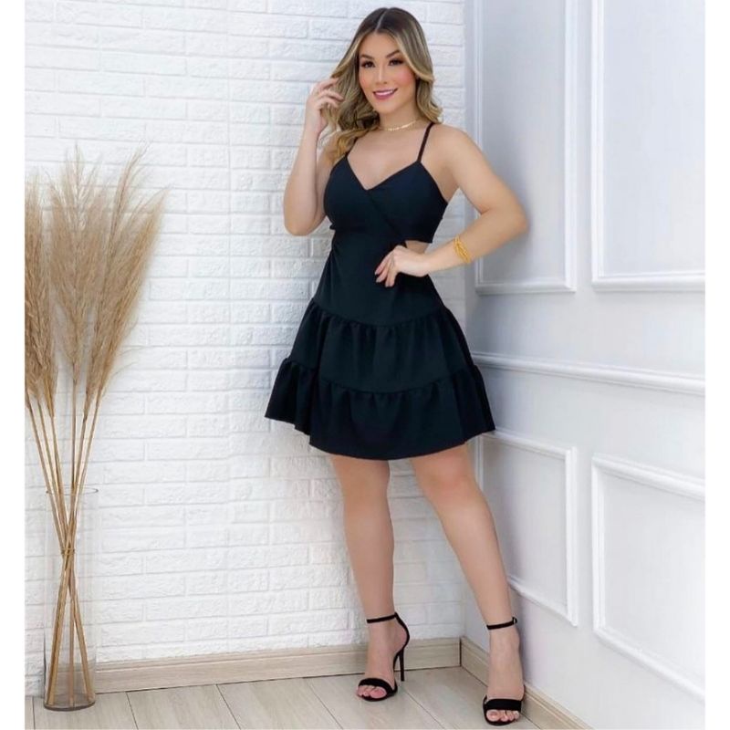 Vestido soltinho sale curto preto