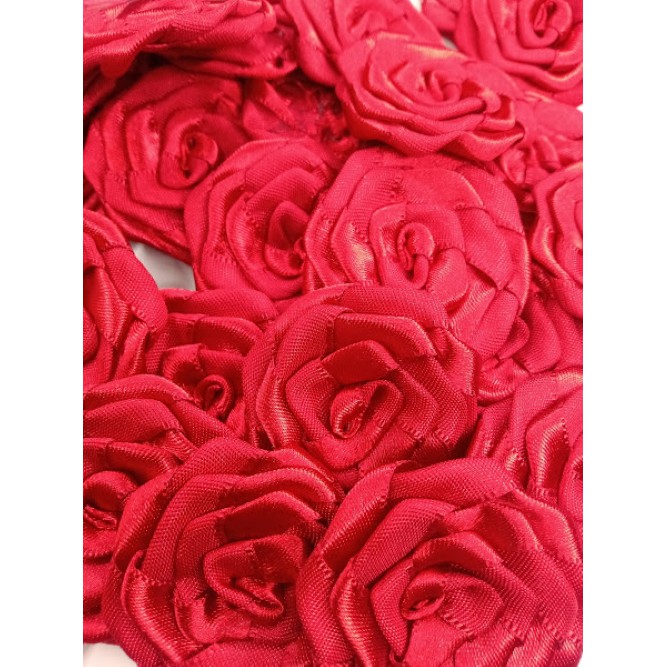Rosa Rococó em Cetim Tamanho Grande - 4cm 5 unidades | Shopee Brasil