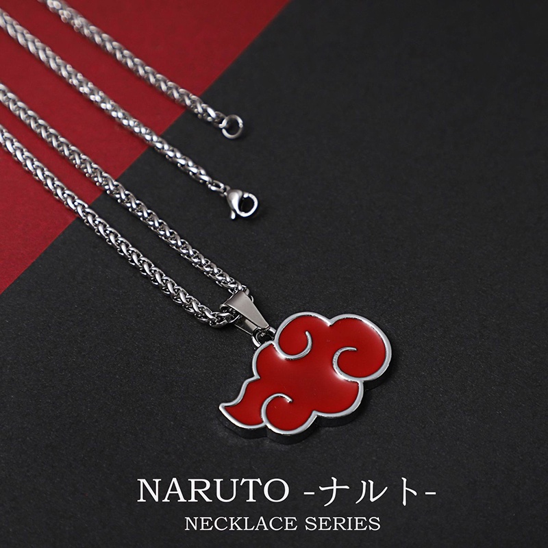 Colar Anime Naruto Pingente Dog Tag Símbolo Nuvem Akatsuki