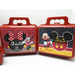 12 Maletas Mickey Minie Lembrancinha Rótulos Flor