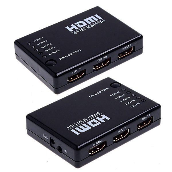 Switch Hub Hdmi 5x1 5 Entradas 1 Saída Controle Remoto 1080p