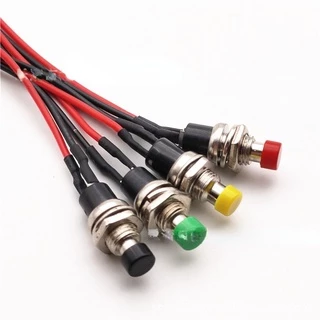 2PCS Interruptor De Botão Pequeno Sem Fechadura pbs-110/Modificação De Carro Com Fio