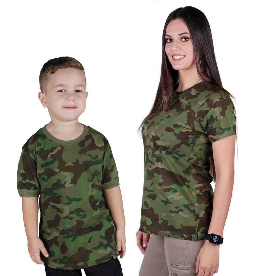 Kit Familia Camiseta Feminina Infantil Soldier Militar Camuflada Belica Tropic