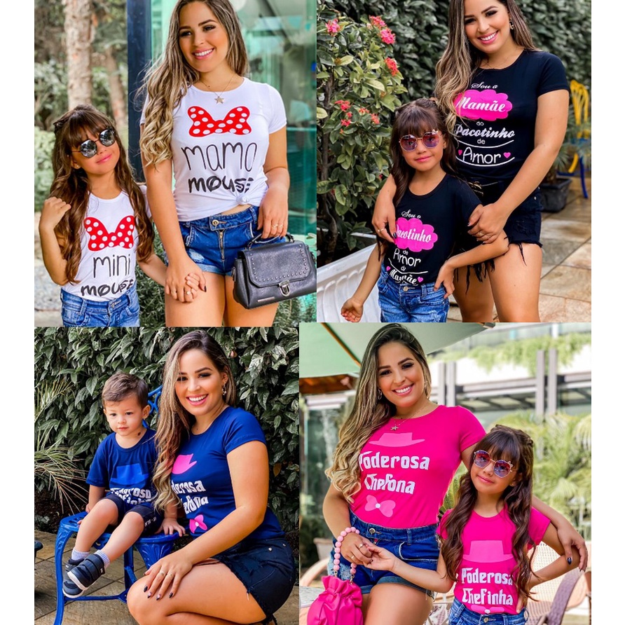 Kit 2 Camisetas Adulto e Juvenil Tal Mãe Tal Filha Babylook Brasil