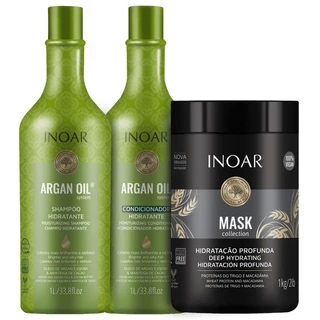 Kit InoarArgan Oil Shampoo e Condicionador + Máscara Mask 1kg
