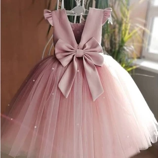 Vestido Feminino Infantil Elegante De Bolinha Para Casamentos/Festas 1-5 Anos/Flor Crianças