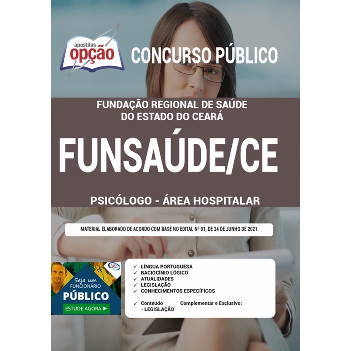 Apostila Concurso FUNSAÚDE CE - Psicólogo - Área Hospitalar | Shopee Brasil