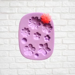 Molde De Silicone Flores Confeitaria Biscuit F627