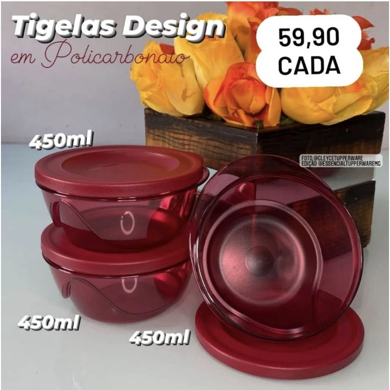 Tigelas Design Tupperware - Policarbonato - 450ml | Shopee Brasil